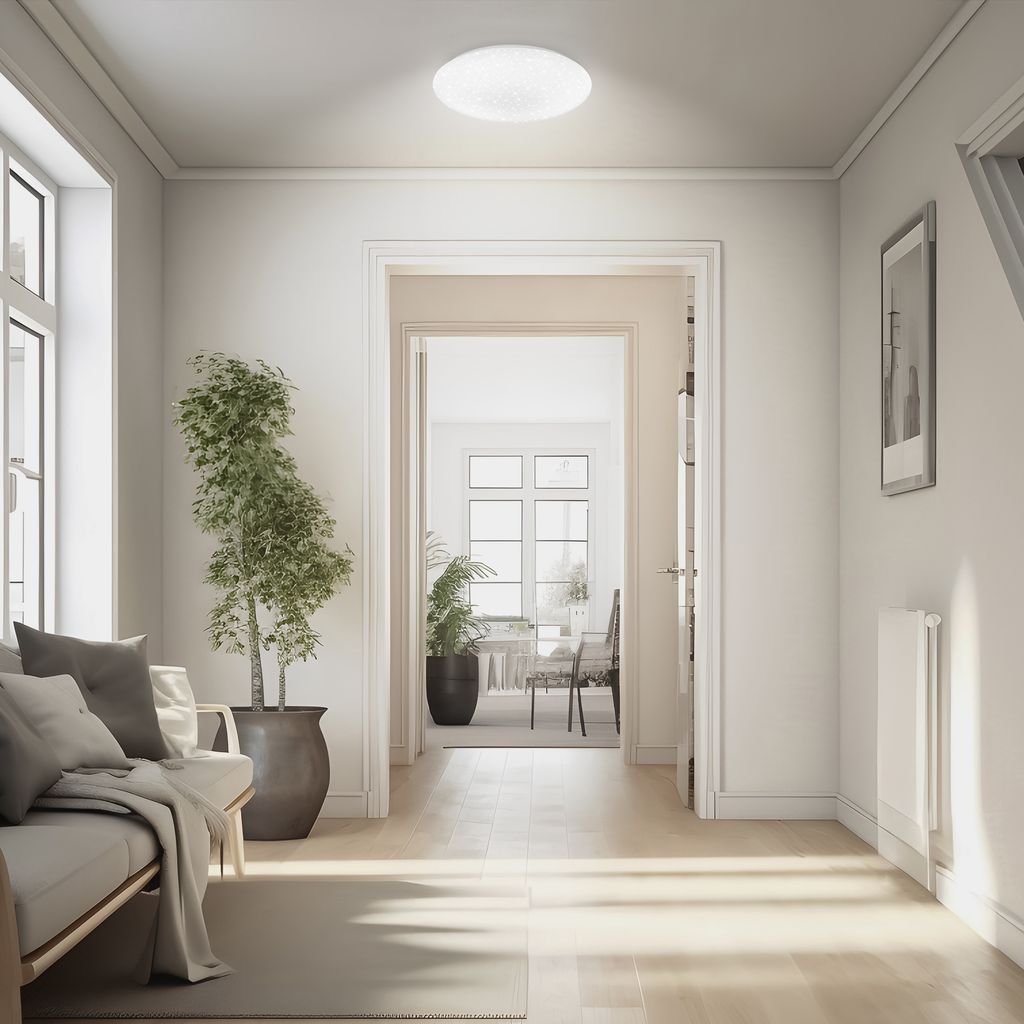 Lumenia Deckenleuchte Ø28 cm - 16W, 2000lm, LED, Sternenhimmel, Dimmbar, Weiß