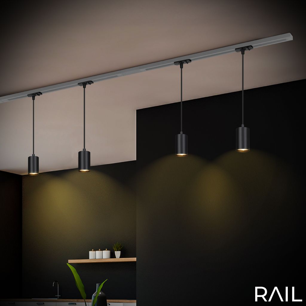 Briloner Rail railsysteem, pendelverlichting, accessoires, zwart