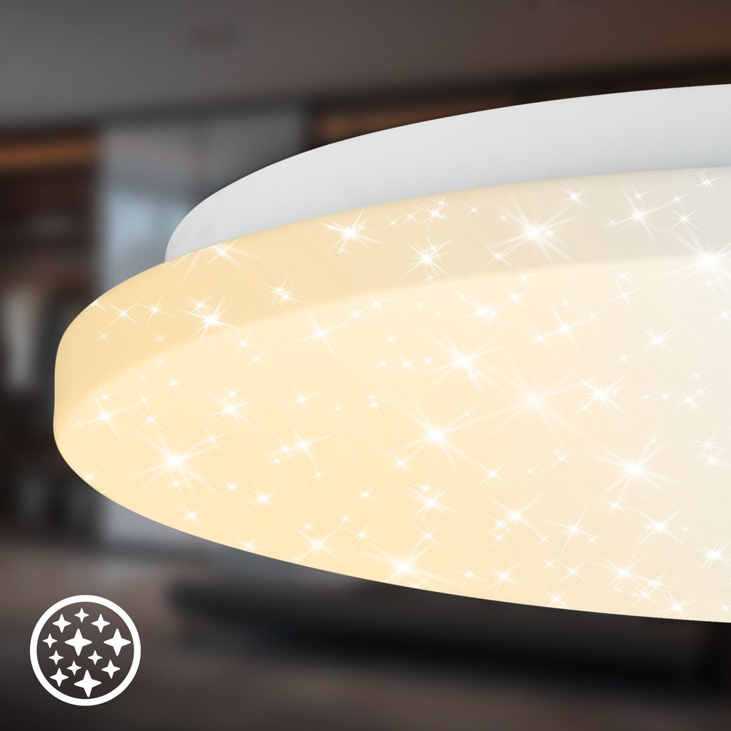 Luminus Deckenleuchte Ø34 cm - 24W, 2600lm, LED, Dimmbar, CCT, Sternenhimmel, Weiß