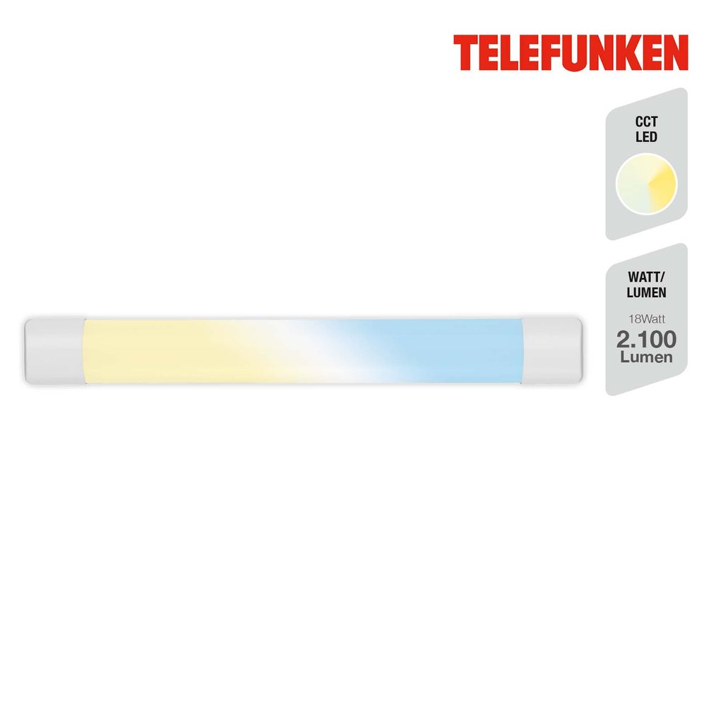 TELEFUNKEN LED CCT Unterbauleuchte 60 cm 18W 2100lm weiß 1
