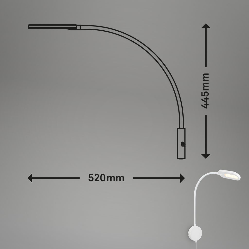 Wandleuchte, 52 cm, 6W, 650lm, weiß