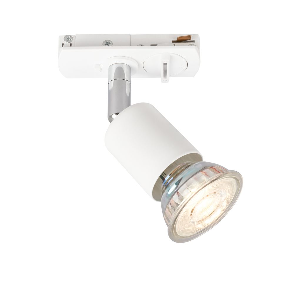 Rail GU10 Spotlight for 230V Track Lighting System - Adjustable, White