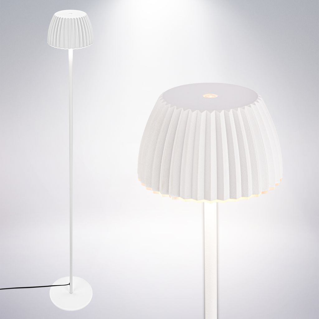 LED Floor Lamp Off-White – Touch Dimmer, USB-C, 8W, 1240mm, Warm Light
