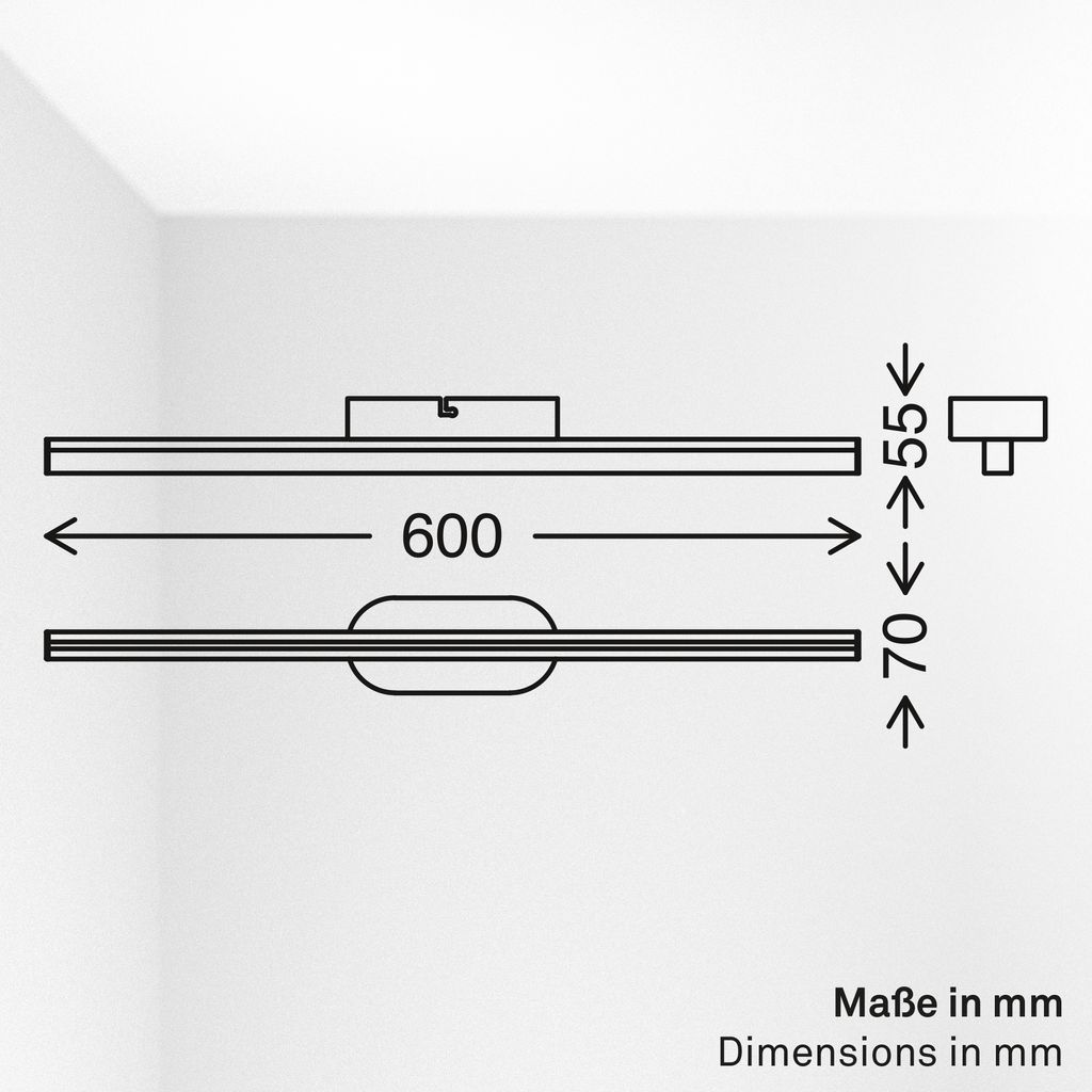 Ruth Wandlampe - 12W, 1200lm, LED, Warmweiß, Anthrazit-Bronze Metallic