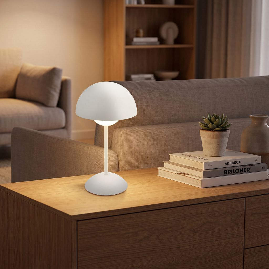 Kugle Tischlampe - 3W, 250lm, Kabellos, LED, Dimmbar, Touch, Warmweiß, Altweiß