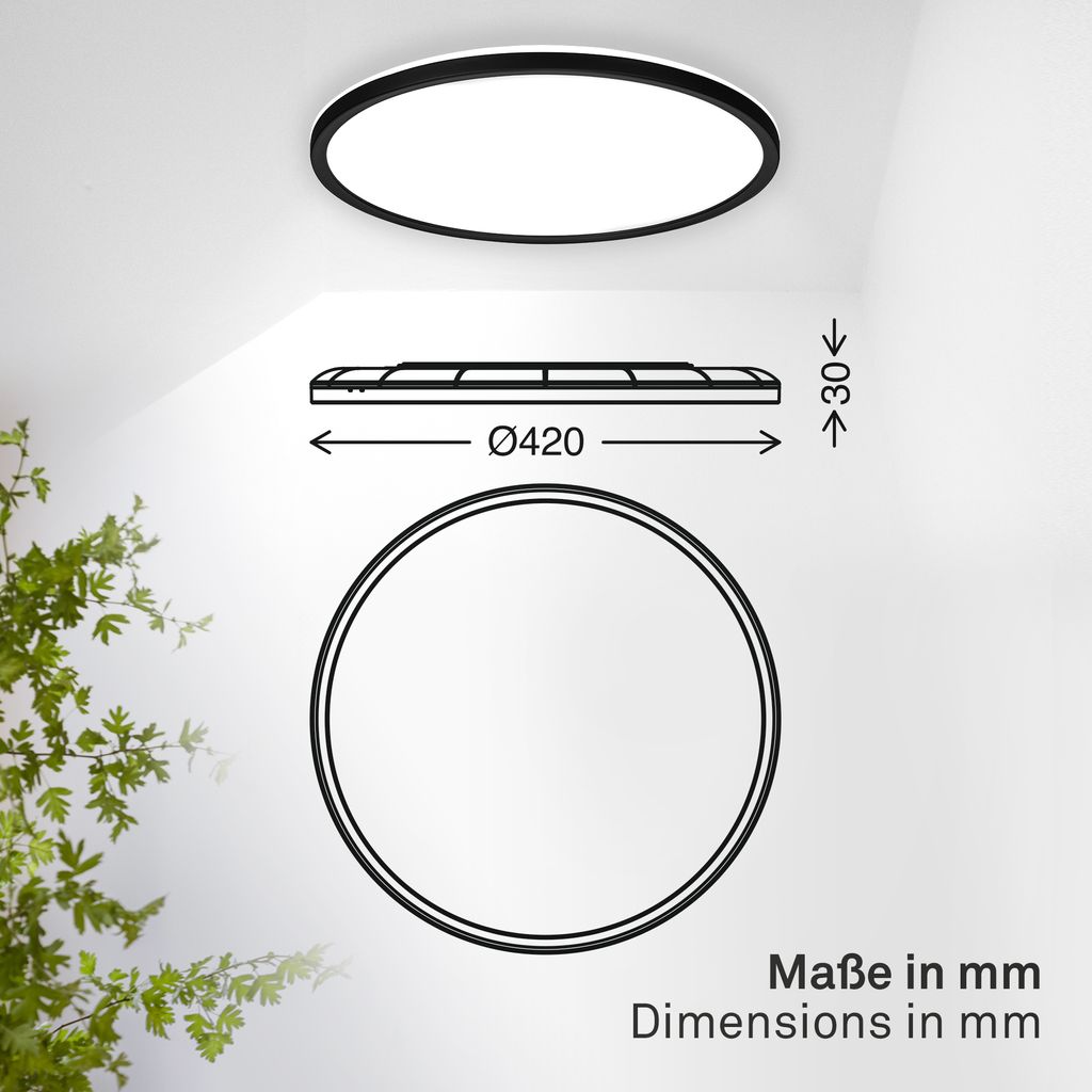 LED Deckenlampe LED Panel Deckenleuchte Flach IP44 Neutralweiß Indirektes Licht 11