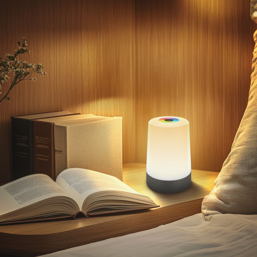 LED Tischlampe Akku LED Tischleuchte Dimmbar Kabellos Touch Terrasse RGB+W 4