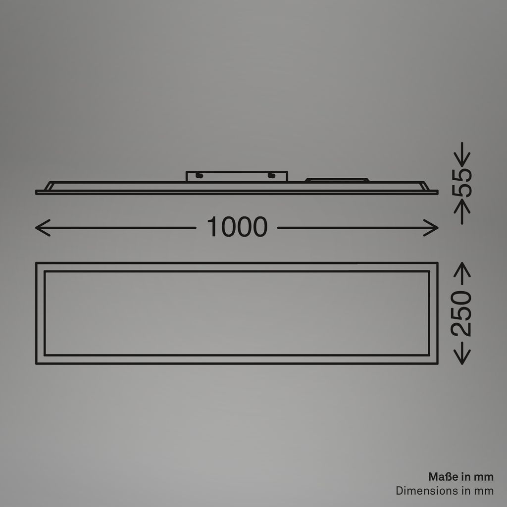 Piatto LED Panel 100x25 cm - 24W, 2600lm, Dimmbar, Fernbedienung, CCT, Weiß