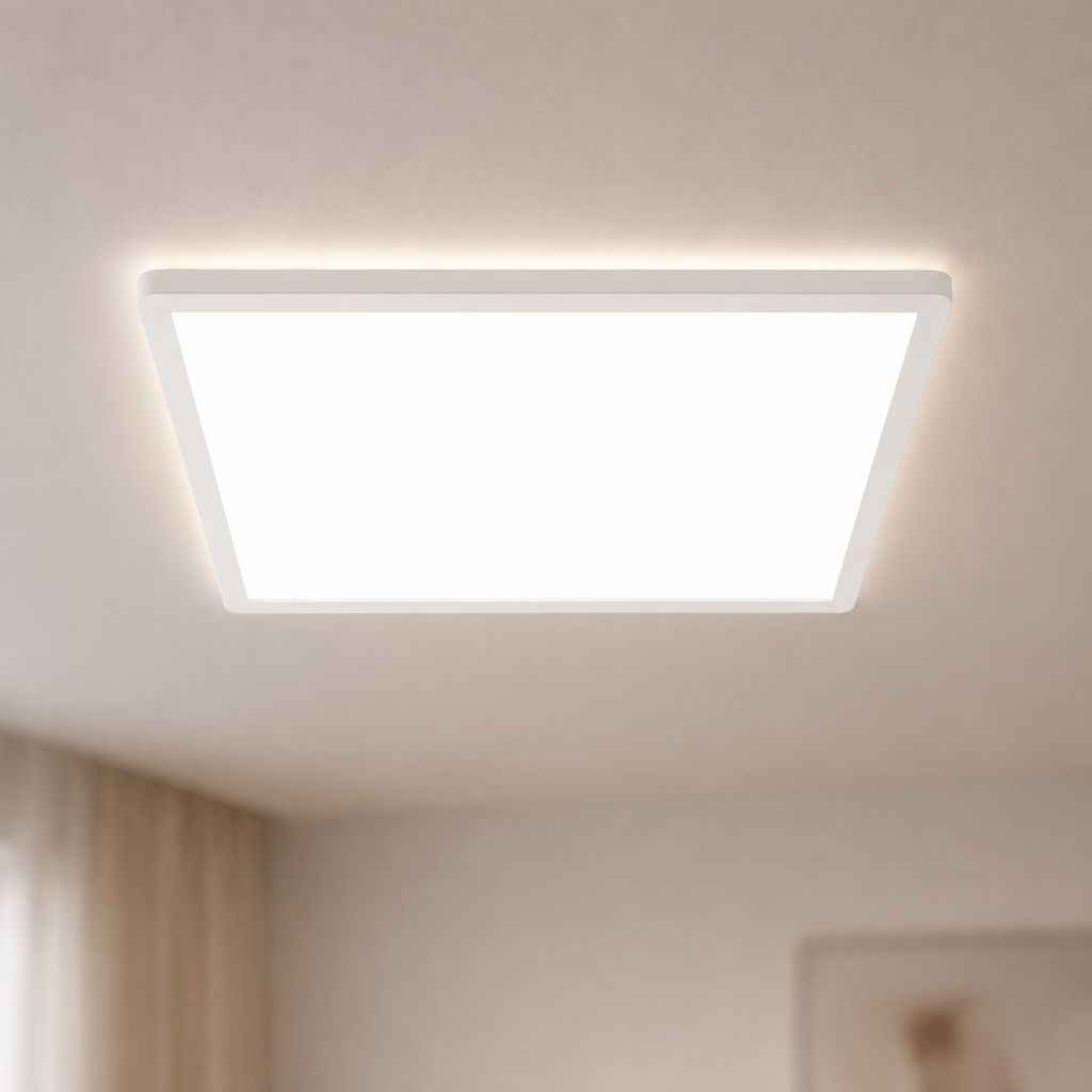Briloner Slim LED Deckenleuchte, Backlight, Flach, Eckig, 29,3x29,3cm, Weiß