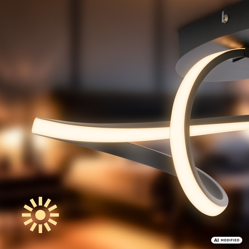Swirl Deckenleuchte - 22W, 2900lm, LED, Warmweiß, Schwarz