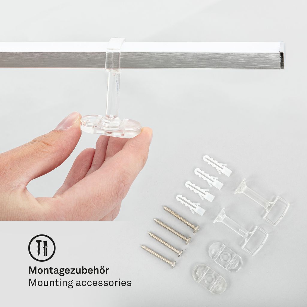 BRILONER STAFF LED Deckenleuchte. Schwenkbar. Warmweißes Licht. indirektes Licht. silberfarbig. 227.2 x 12 x 5 cm 6