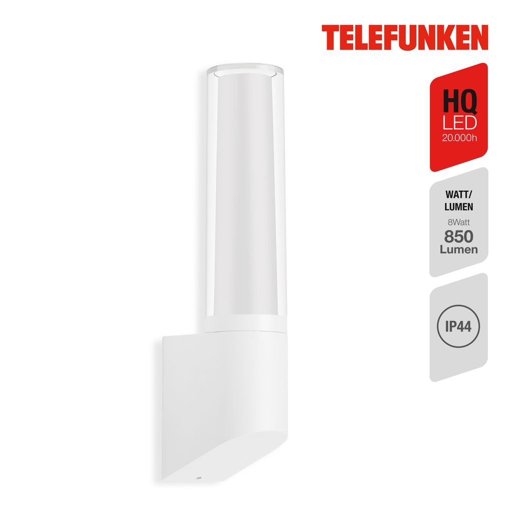 TELEFUNKEN LED Außenleuchte 33,2 cm 8W 850lm weiß