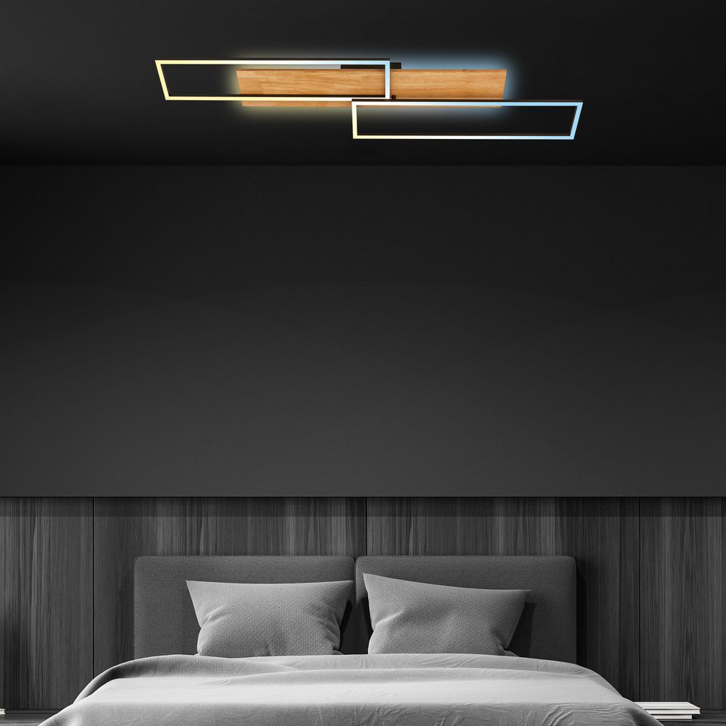 Cornice LED Deckenlampe, Dimmbar, 2 Frames, 4100lm, 38W, CCT Funktion, Fernbedienung, Schwarz