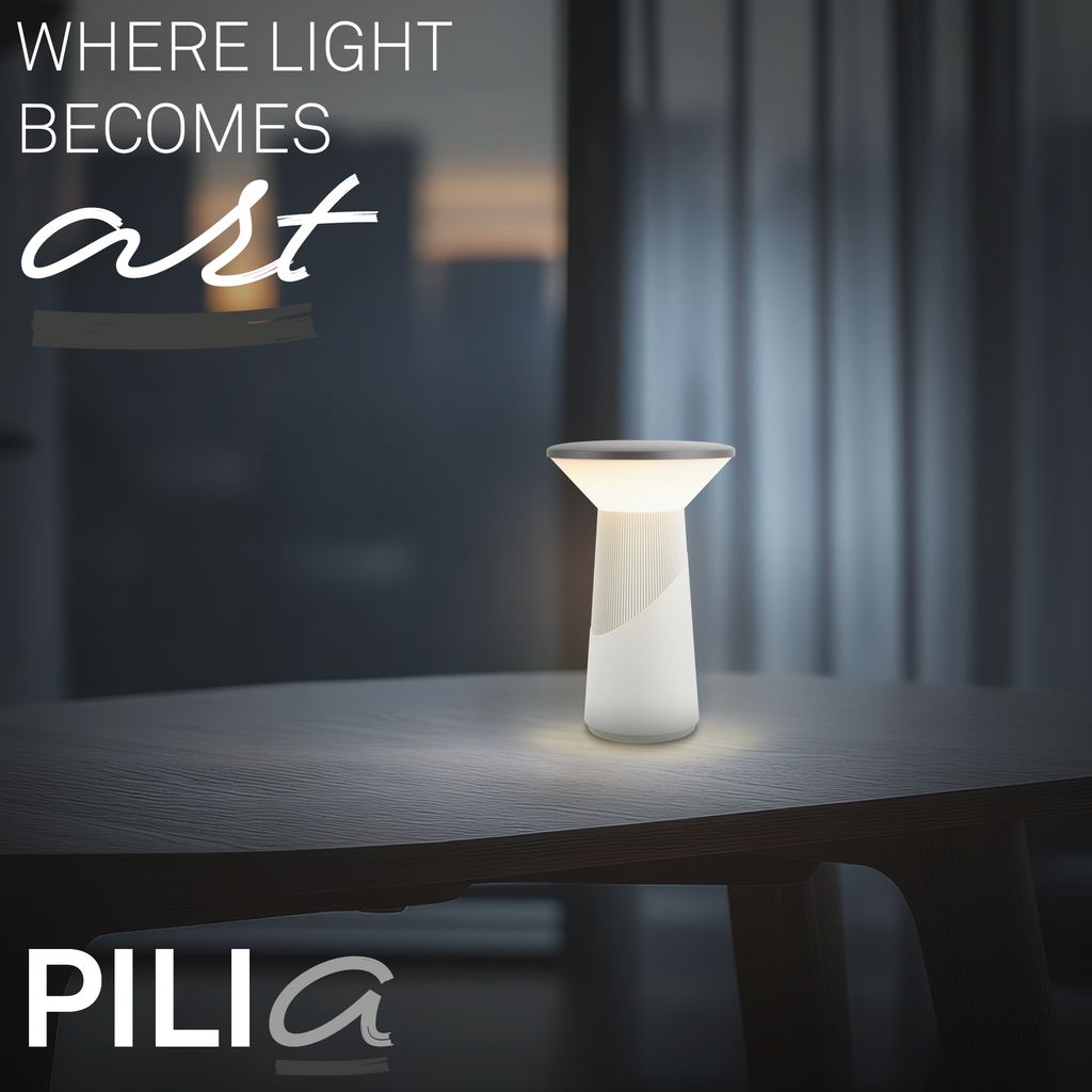 Briloner LED Tischlampe Kabellos 15x24cm 2.6W 200lm 2700K Warmweiß Dimmbar Design Award Lichtgrau - Tischleuchte Wohnzimmer Schlafzimmer Balkon 1