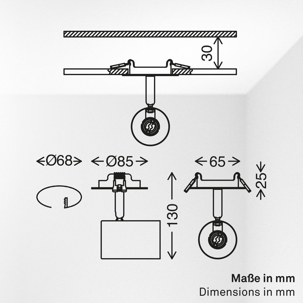 Alan Deckenstrahler - GU10 Fassung, max. 9W, Schwenkbar, Weiß