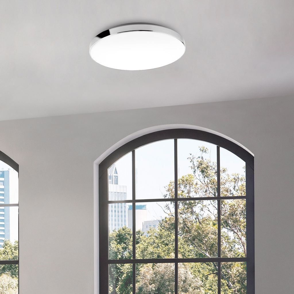 Badezimmerleuchte Badlampe IP44 4000K Ø35.5cm 1700lm 18W weiß-chrom Briloner 3