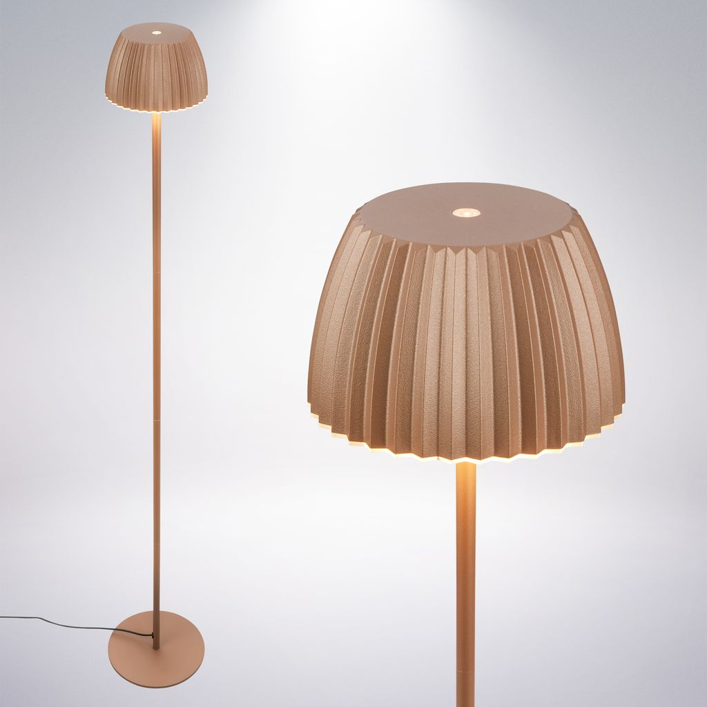 LED Floor Lamp Free Standing Warm Light Reading USB-C 8W Dimmer 1240mm Coffee