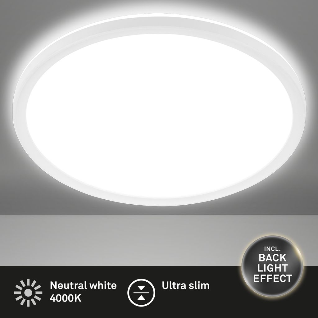 Slim LED Panel, backlight, flat, 48cm round, 30W, 4000K, white