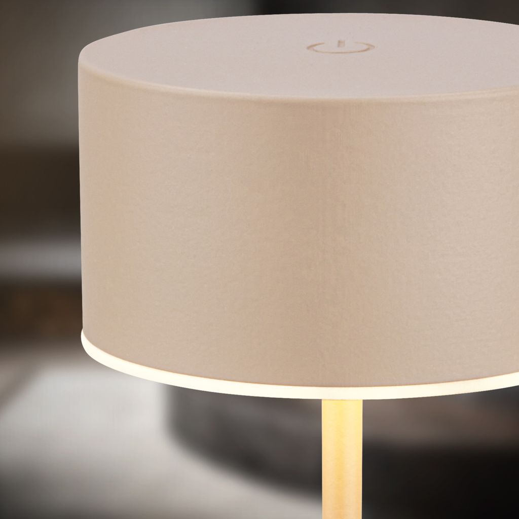 Kira Tischlampe - 2,6W, 150lm, Kabellos, LED, Touch, Dimmbar, Beige