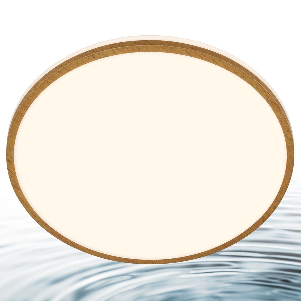 Acorus W Deckenlampe Ø33 cm - 18W, 1850lm, LED, IP44, Warmweiß, Weiß-Holz