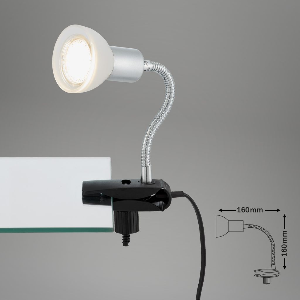 Flexible Klemmleuchte 34 cm 1xGU10 3W 250lm titan-weiß