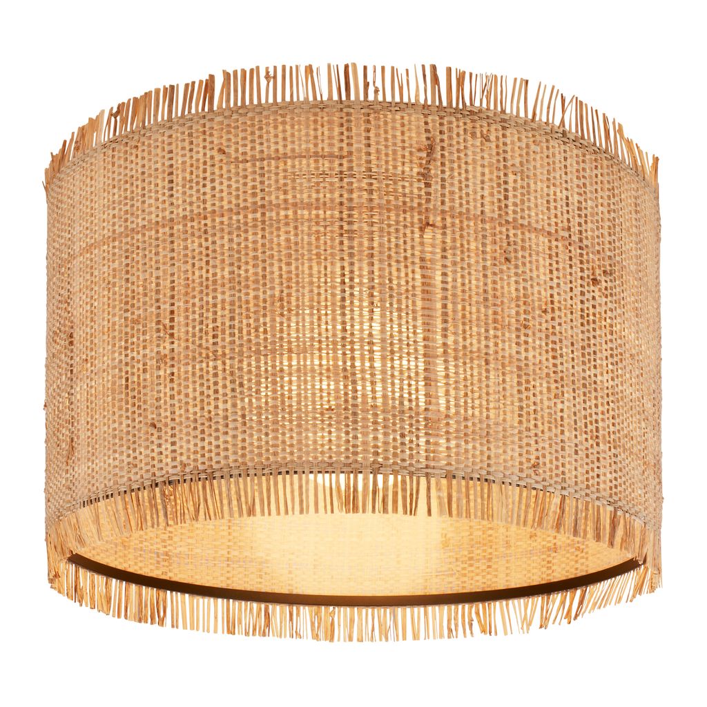 BRILONER - Ceiling lamp with Straw Shade, E27 Socket, max. 10 W, Ceiling Light, Boho, Aesthetic, lamp, Living Room lamp, Bedroom lamp, Dining Room lamp, Hallway lamp, 40 x 28 cm (DxH), Nature