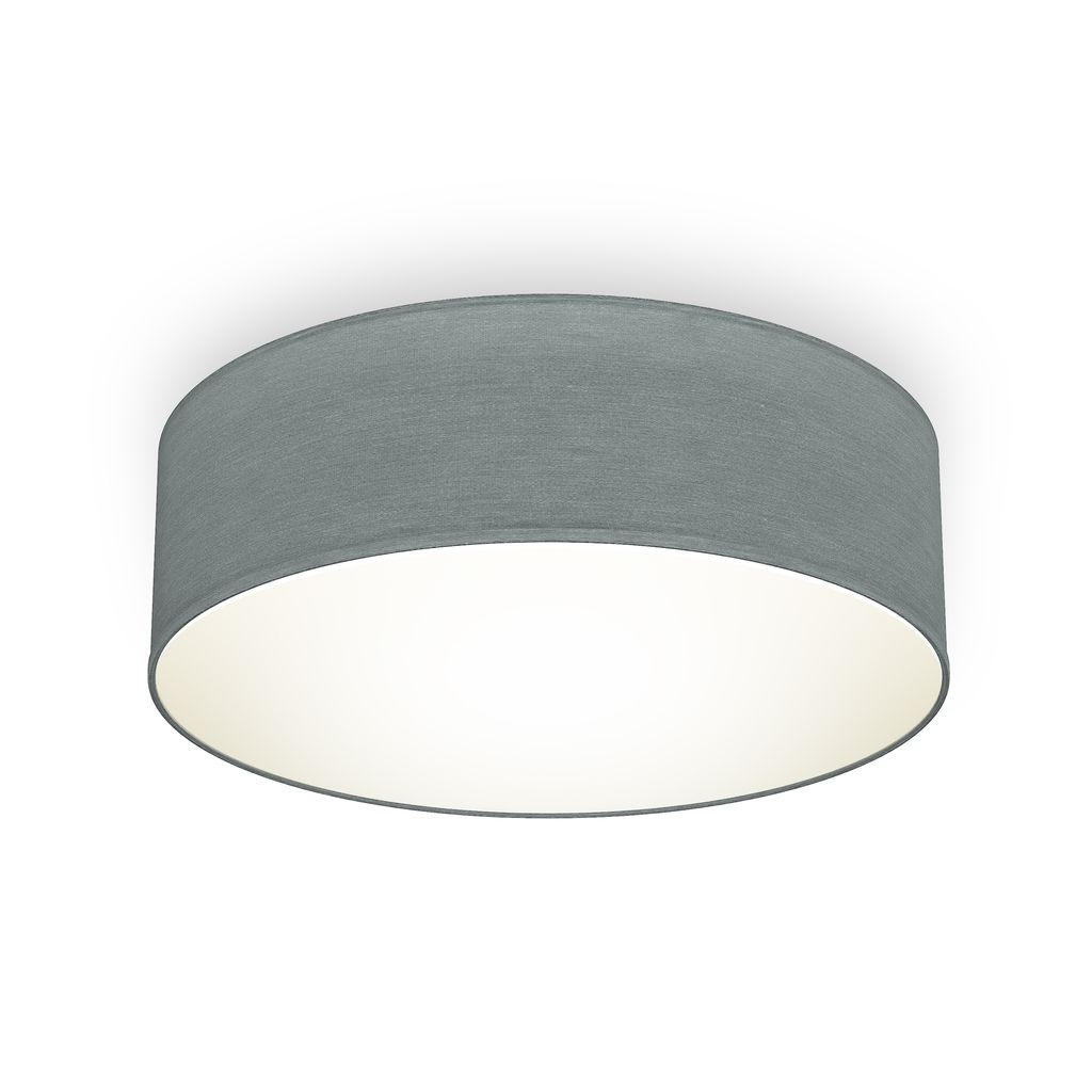 B.K.Licht Ceiling Lamp Shade, Ø11,8in, Grey Fabric, E27 Socket, Bulb not Included, Flush Mount Ceiling Fitting, Modern Light Fitting for Bedroom, Living Room, Dining Area IP20