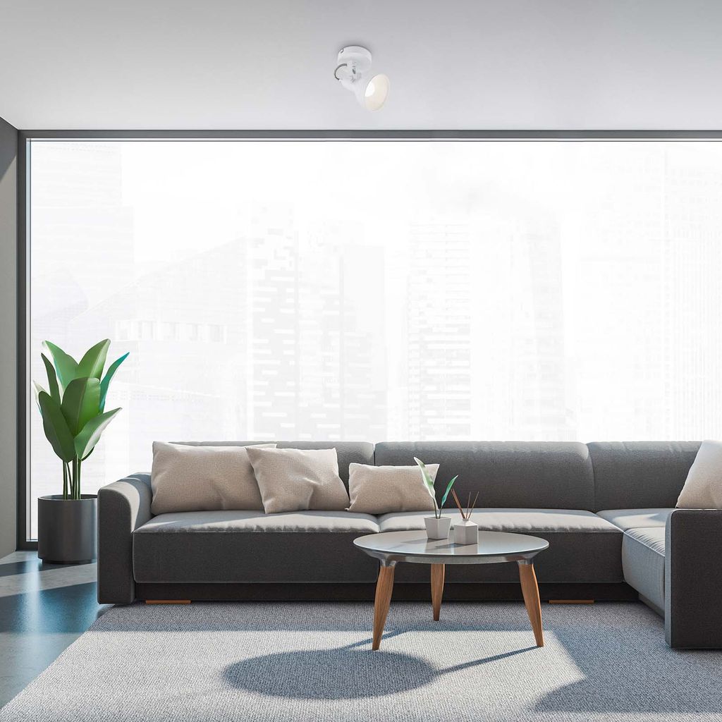 Wandleuchte Spotlampe dreh-& schwenkbar 1xE14 Retro 40W Ø10.5cm Weiß Briloner 2