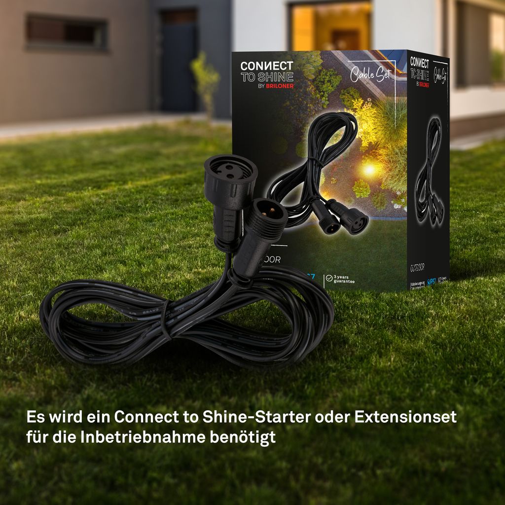 Connect to Shine Extension Cable Extension 1m - 12V, IP67, Black