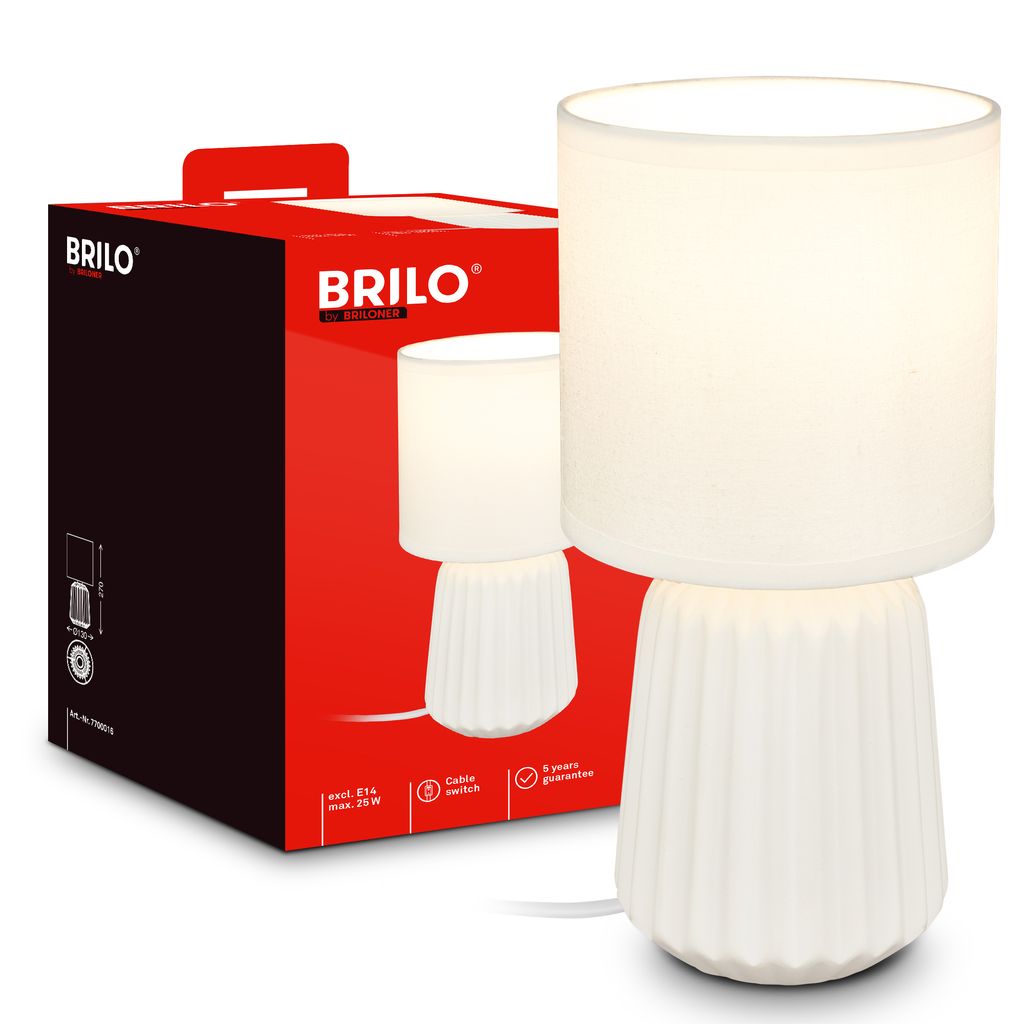 Dora Tischlampe - mit Schalter, Keramik, E14 Fassung, Weiß