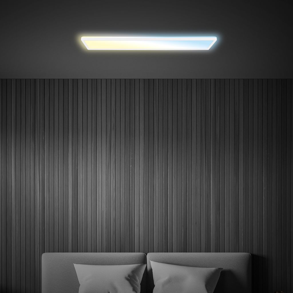 LED Deckenlampe 98cm LED Deckenleuchte LED Panel Flach Dimmbar Fernbedienung 5