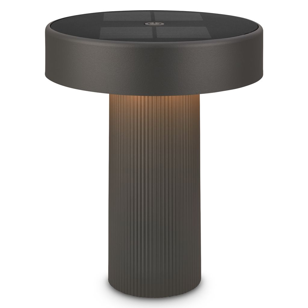 Briloner LED Tischlampe Kabellos Ø16x20cm 1W 150lm 3000K Warmweiß Solar Anthrazit - Tischleuchte Wohnzimmer Flur Balkon 4