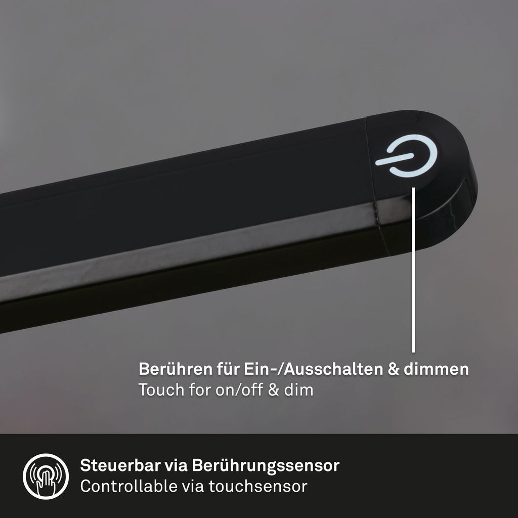 LED Stehleuchte, 126,5 cm, 6W, 600lm, schwarz