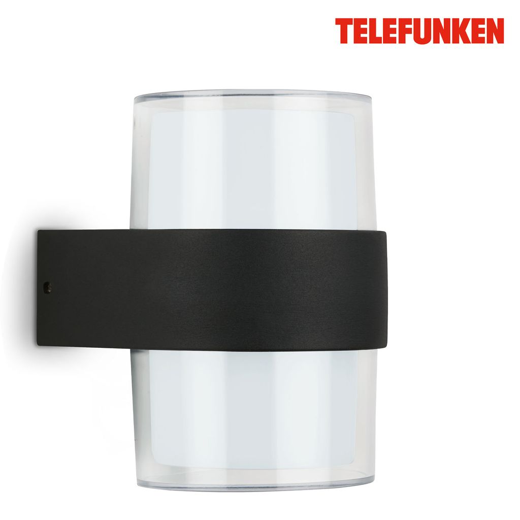 LED Außenleuchte, schwarz, 2xLED/8W