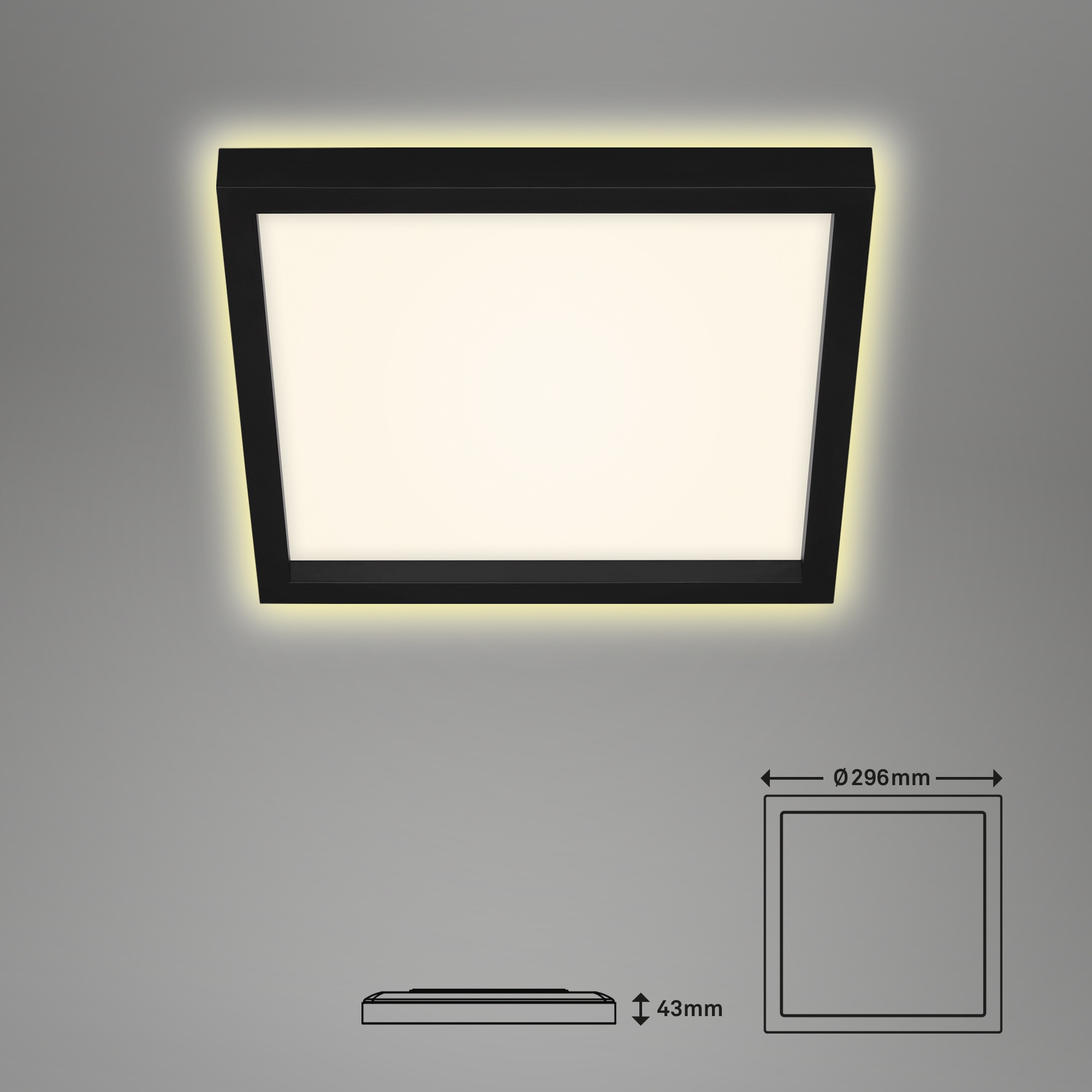 LED Deckenleuchte 29.6 cm 18 W Schwarz 20