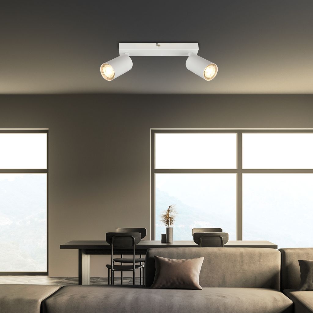 Deckenstrahler Spotleuchte Deckenlampe Wohnzimmer Flur schwenkbar. 2-flammig 2