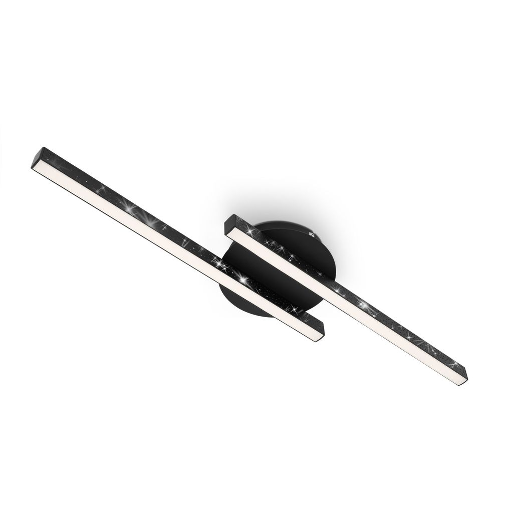 LED Deckenleuchte, 60 cm, 10,5 W, 1400 lm, Schwarz