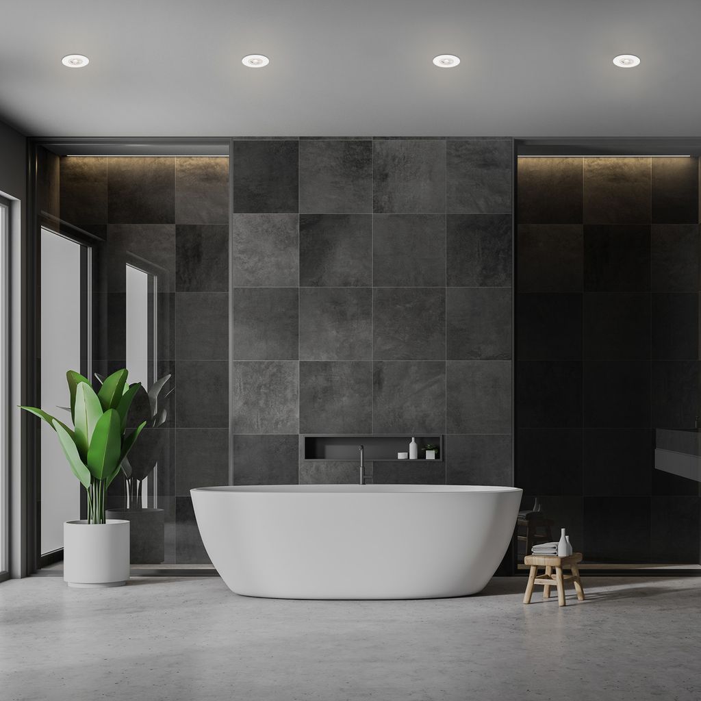 LED Einbauleuchten Badlampen dimmbar 4er Set 4.9W IP44 Ø9cm weiß Briloner 6