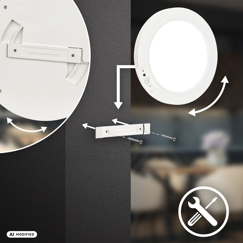 Edda Wandlampe Ø19 cm - 4W, 300lm, Akku, LED, Dimmbar, CCT, Fernbedienung, Weiß
