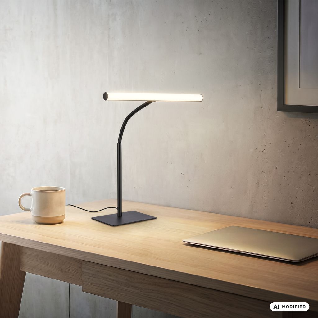 Lectra Schreibtischlampe - 7W, 800lm, mit Schalter, LED, Warmweiß, Schwarz
