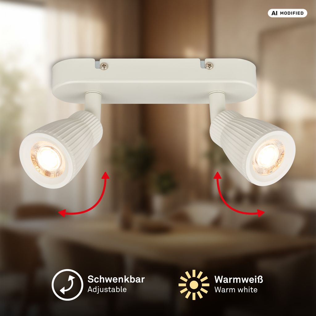 Riff Ceiling Spotlight 20 cm - 7W, 800lm, LED, Adjustable, Off-White