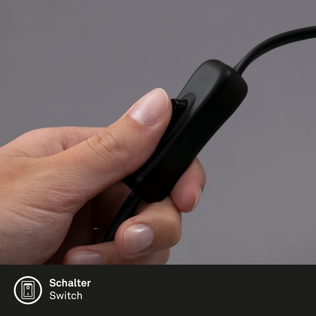 LED Klemmleuchte Tageslicht Kabelschalter 7.5 W schwarz Metall Briloner 16