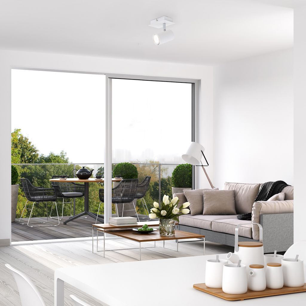 Wandspot Schwenkbar Spot 1-flammig GU10 max. 40 Watt Weiß Metall Briloner 9