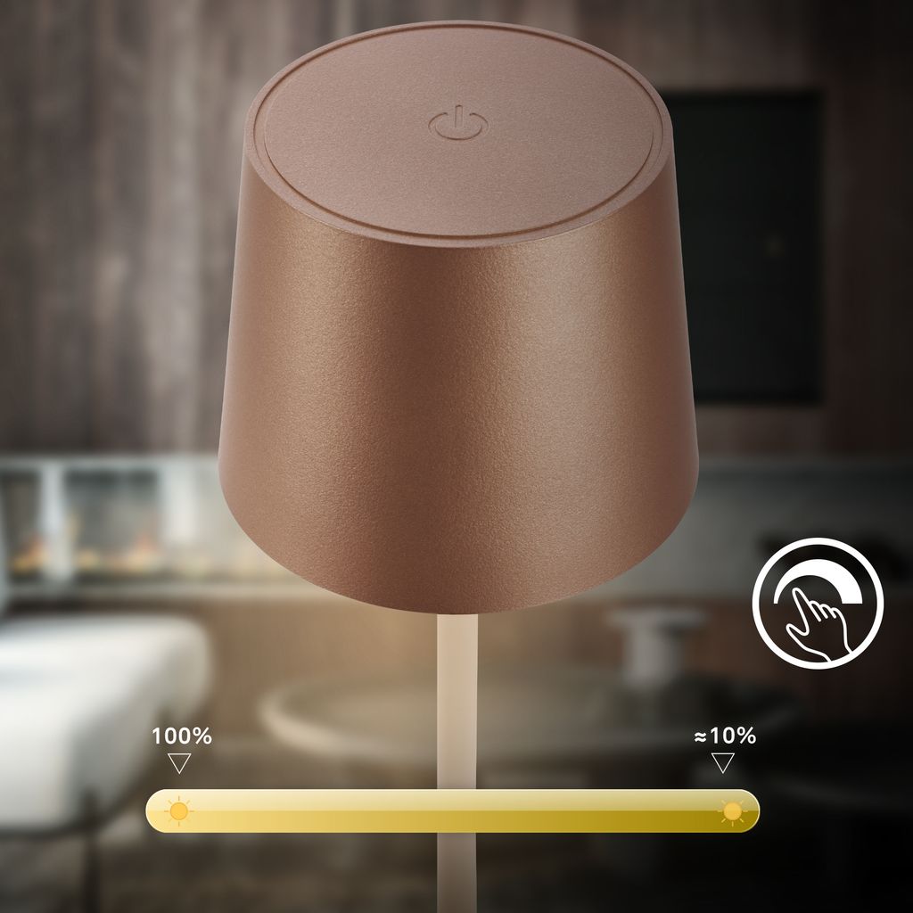 LED Tischlampe Akku LED Tischleuchte Dimmbar Kabellos Touch Aussen/Innen 3