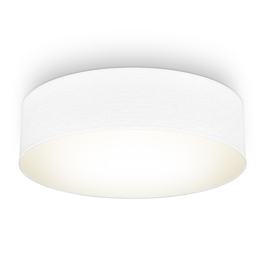Deckenleuchte Ø38 cm - Stoffschirm, E27 Fassung, 2-flammig, weiß