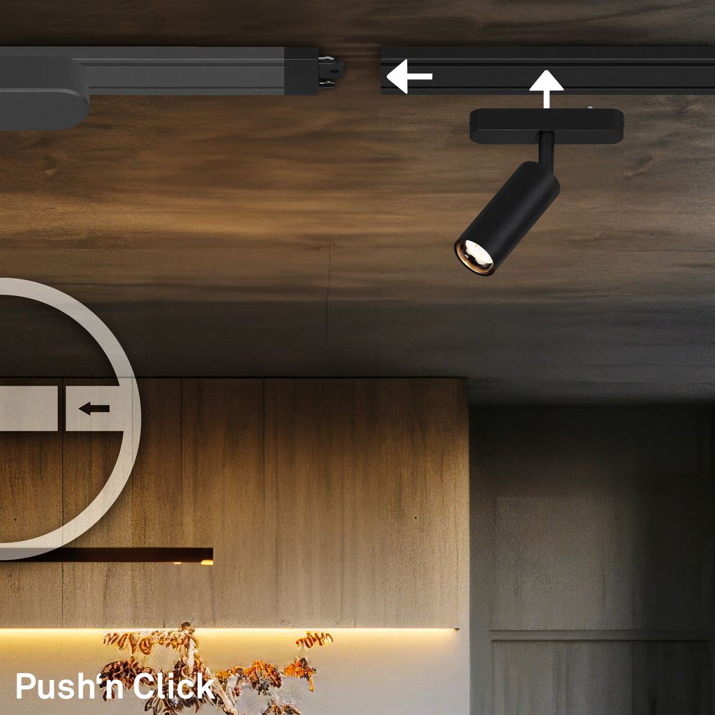 Briloner Luxtrail Schienensystem, Erweiterungsset, 2x LED Spots, Schwarz