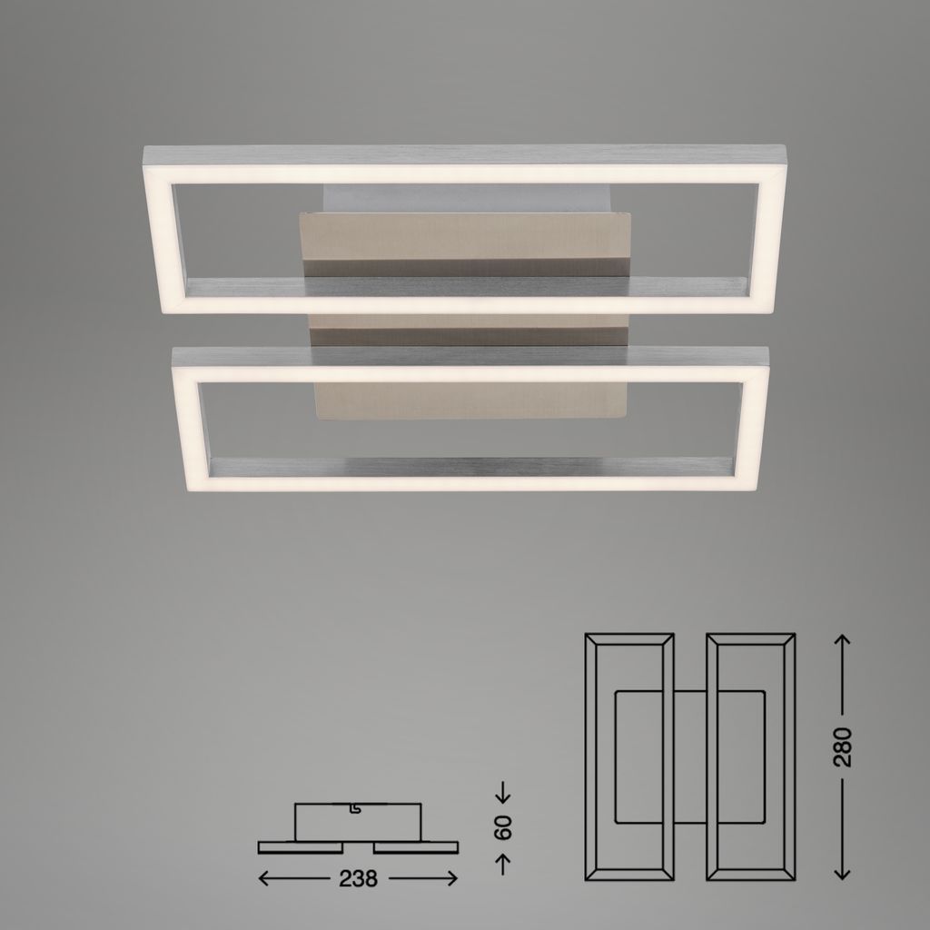 LED Frame 28 cm 2x14,5W 1400lm matt-nickel