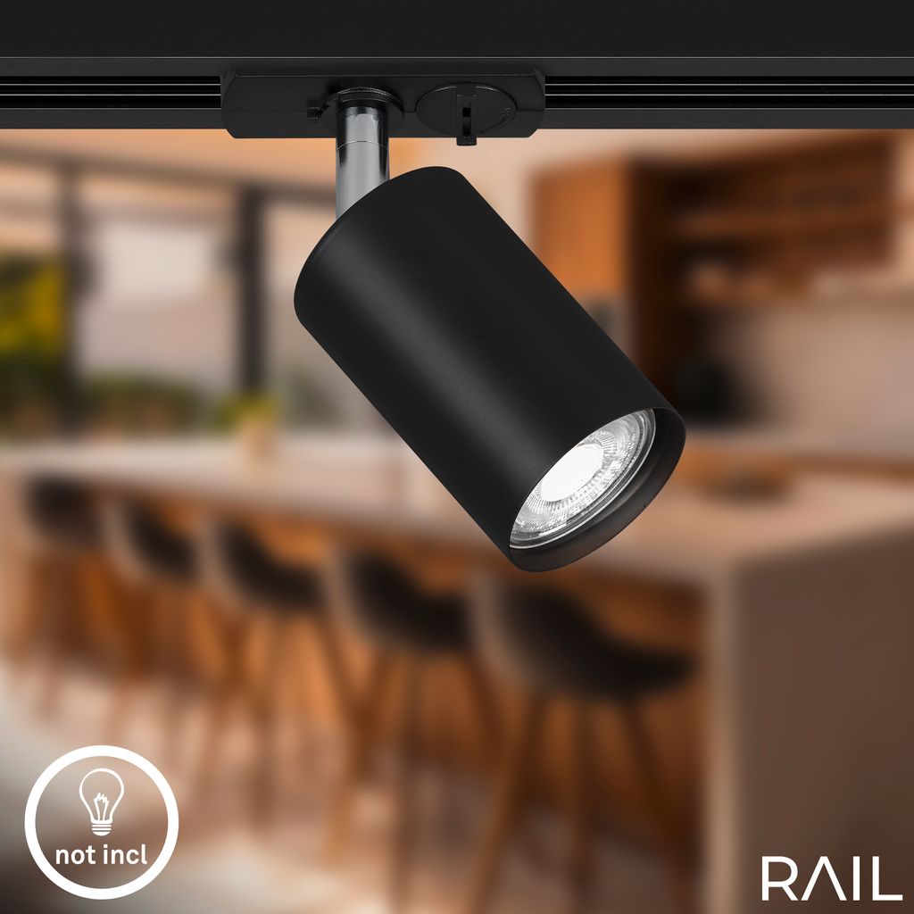 Briloner Rail Schienensystem. Erweiterungsset. 2x GU10 Spots. Schwenkbar. Drehbar. Schwarz. 0.75 m 5