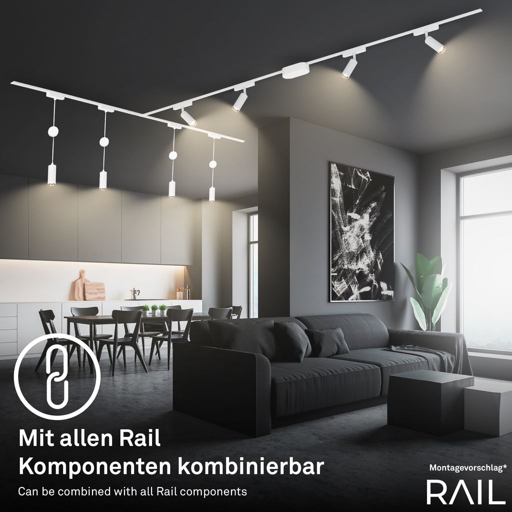 Rail T-Verbinder - 230V Schienensystem, Zubehör, Erweiterung, Weiß