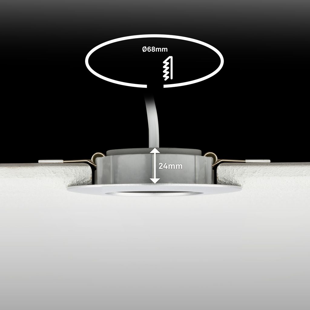 Dimara LED Einbaustrahler 68mm 3er Set - 230V, 4,9W, 460lm, CTS Schalter, Dimmbar, Chrom-matt